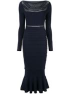 Comme Moi Peplum Hem Dress - Blue