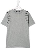 Neil Barrett Kids Teen Fairisle Thunderbolt T-shirt - Grey