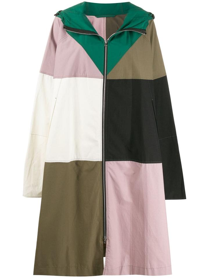 Colville Hooded Patchwork Coat - Neutrals