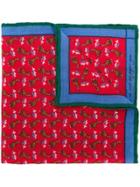 Fefè Reindeer Print Pocket Square - Red