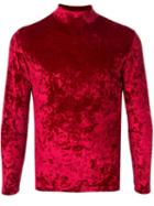 Maison Margiela Velvet Fitted Long-sleeve Top - Red