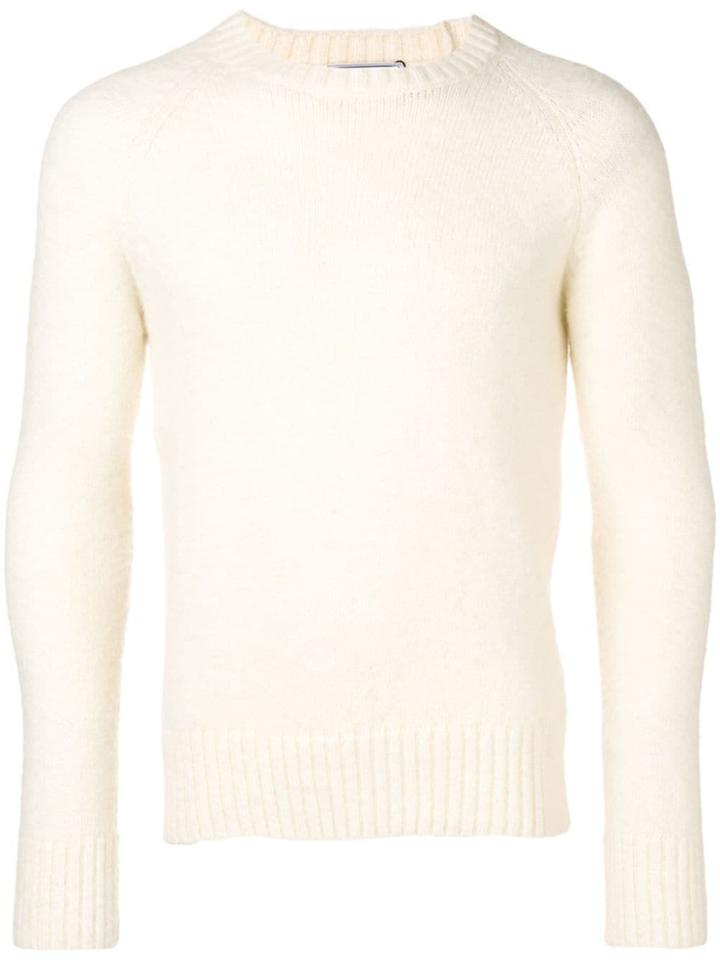 Ami Paris Crewneck Raglan Sleeves Sweater - White
