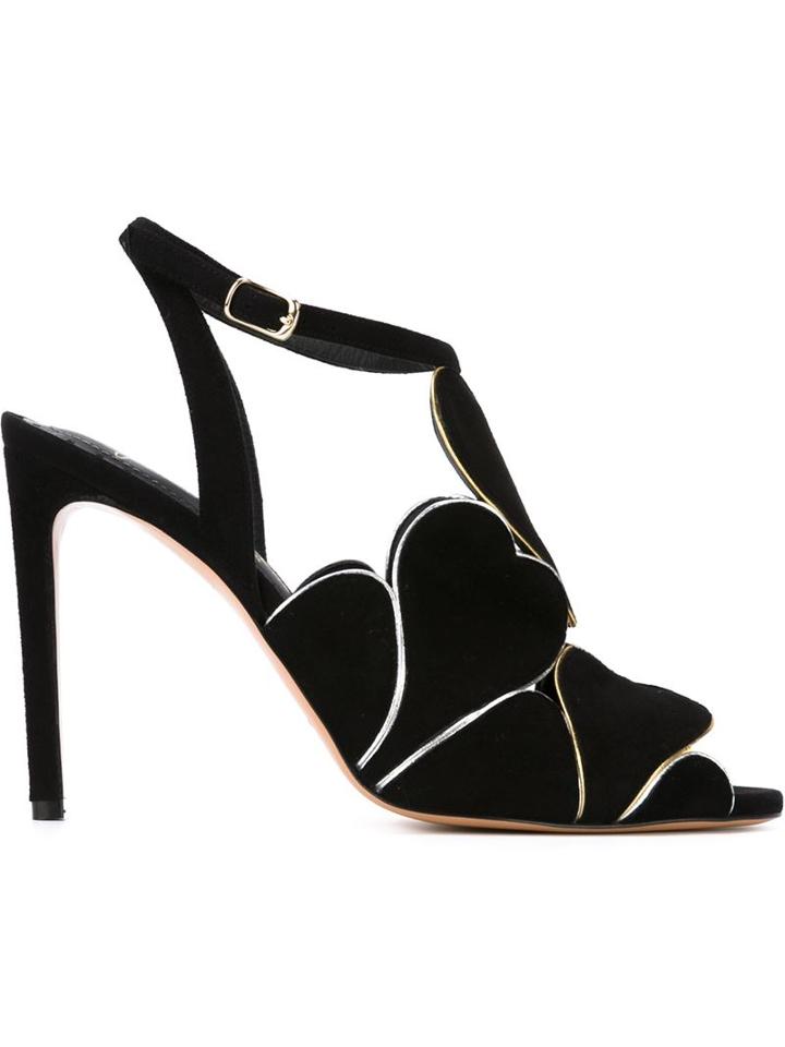 Jean-michel Cazabat Crystal Sandals, Women's, Size: 38.5, Black, Suede/leather