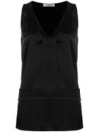 Valentino Hammered Satin Top - Black