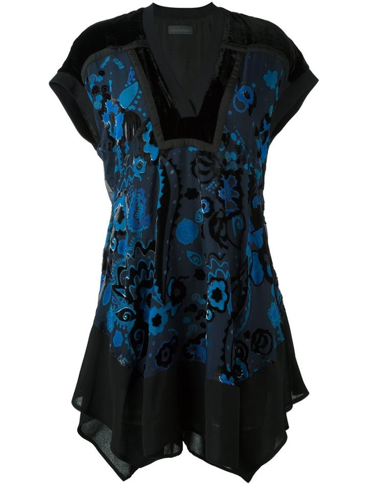 Diesel Black Gold Floral Print Dress, Women's, Size: 36, Nylon/polyester/rayon