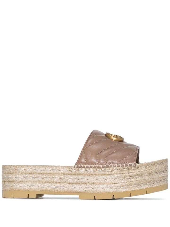 Gucci Pilar Flatform Espadrilles - Pink