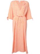 Maison Rabih Kayrouz Striped Midi Dress, Women's, Size: 38, Yellow/orange, Cotton