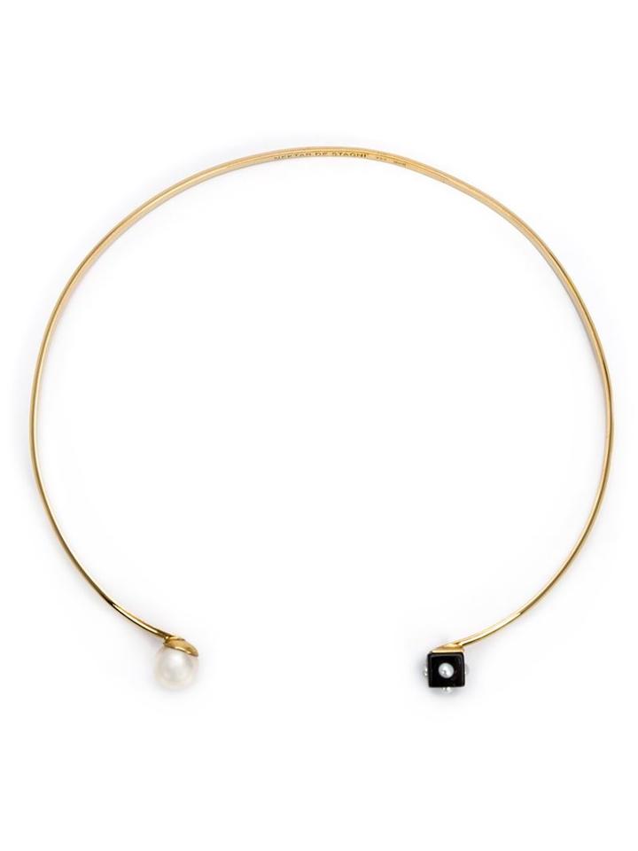 Nektar De Stagni Pearl And Onyx Choker, Women's, Yellow/orange