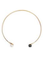 Nektar De Stagni Pearl And Onyx Choker, Women's, Yellow/orange