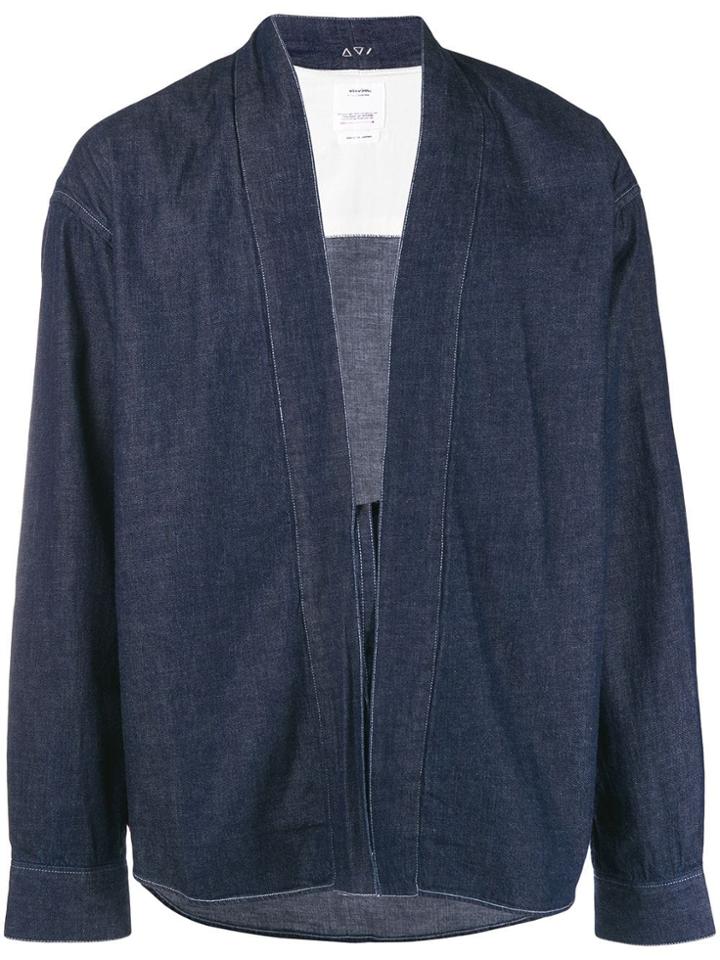 Visvim Front Tie Fastening Denim Jacket - Blue