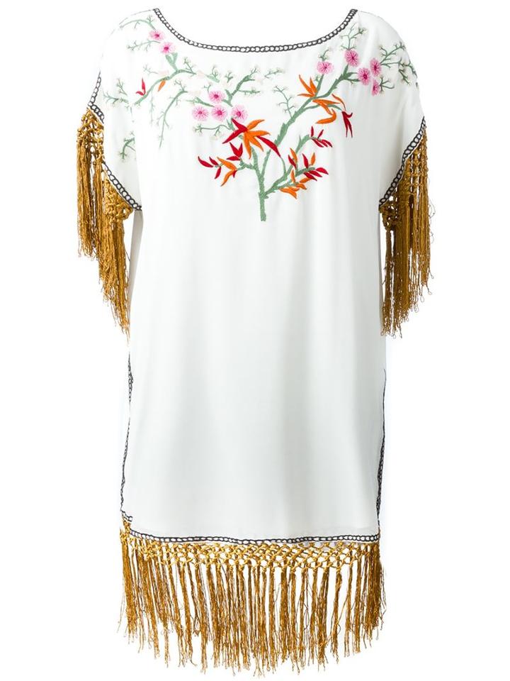 Twin-set Embroidered Fringe Dress