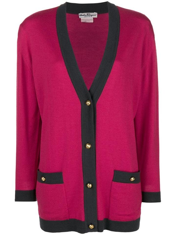 Salvatore Ferragamo Pre-owned Knitted V-neck Cardigan - Pink