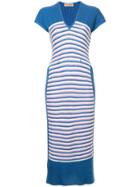 Issey Miyake Vintage Striped Knit Dress - Blue