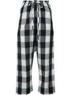 Forme D'expression Gingham-print Cropped Trousers, Women's, Size: Xs, Blue, Cotton