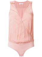 Pierre Balmain Wrap Front Bodysuit - Pink & Purple