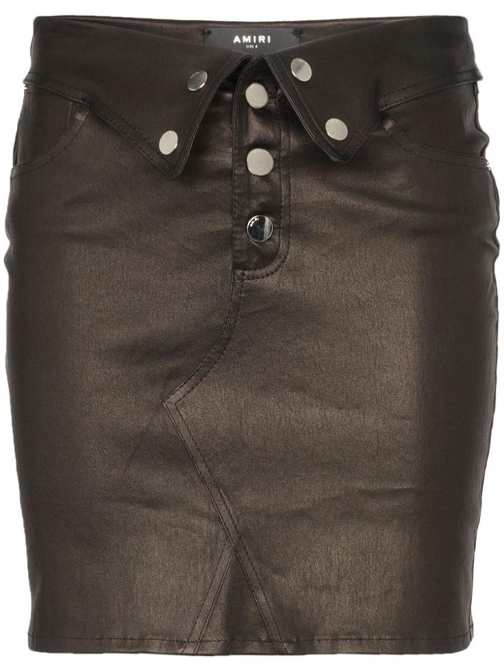 Amiri Folded Mini Skirt - Black