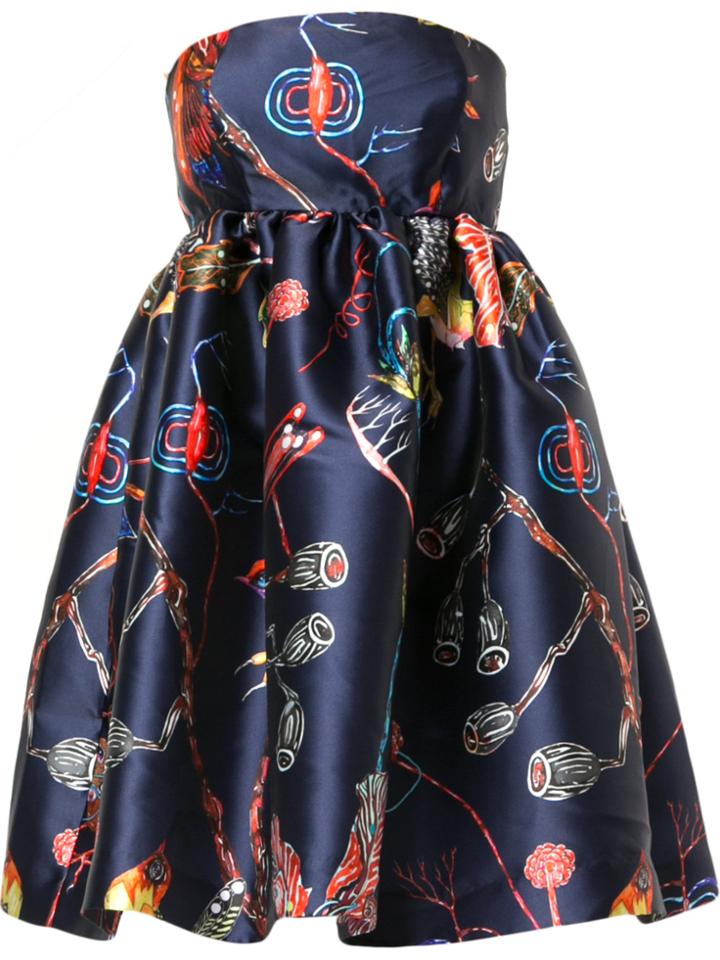 Romance Was Born Midnight Bloom Dress - Blue