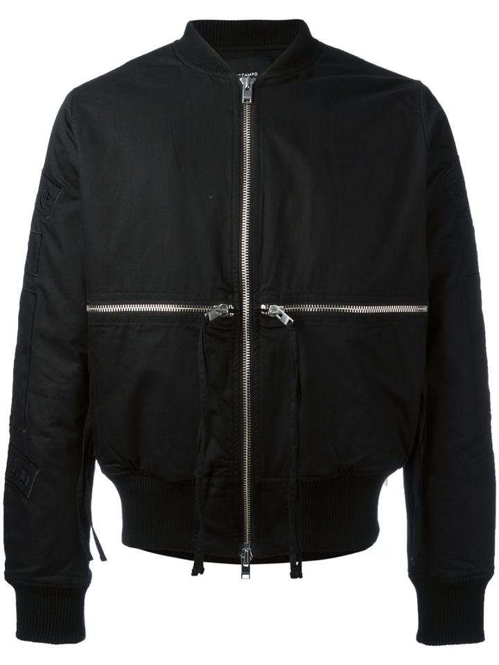 Stampd - Time & 1 World Bomber Jacket - Men - Cotton/nylon/polyester/wool - M, Black, Cotton/nylon/polyester/wool