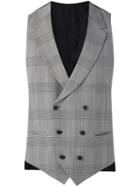 Caruso - Plaid Double Breasted Waistcoat - Men - Cupro/wool - 48, Grey, Cupro/wool