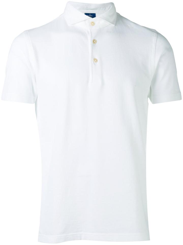 Barba High Neck Polo Shirt, Men's, Size: 50, White, Cotton