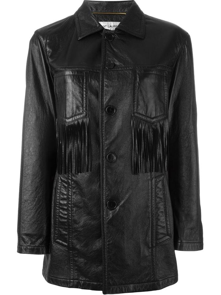 Saint Laurent Curtis Jacket, Women's, Size: 38, Black, Lamb Skin