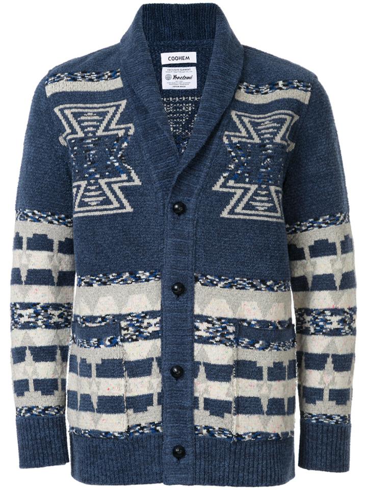 Coohem Spring Native Knitted Cardigan - Blue