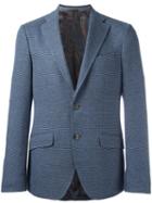 Etro Patterned Blazer, Men's, Size: 52, Blue, Silk/cupro/cotton