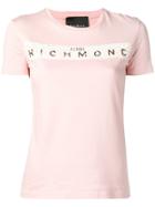 John Richmond Sequinned Logo T-shirt - Pink