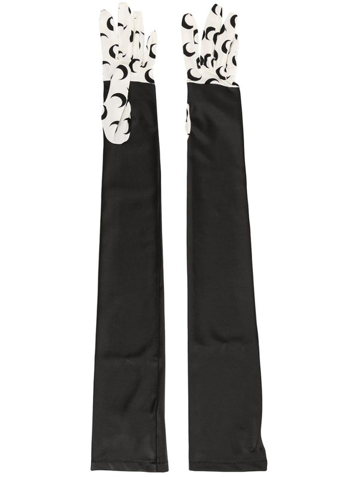 Marine Serre Moon-print Jersey Gloves - Black