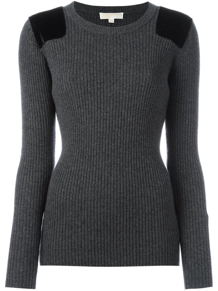 Michael Michael Kors Ribbed Jumper, Women's, Size: Xs, Grey, Cashmere/merino