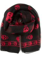 Alexander Mcqueen 'skull' Scarf, Adult Unisex, Black, Silk