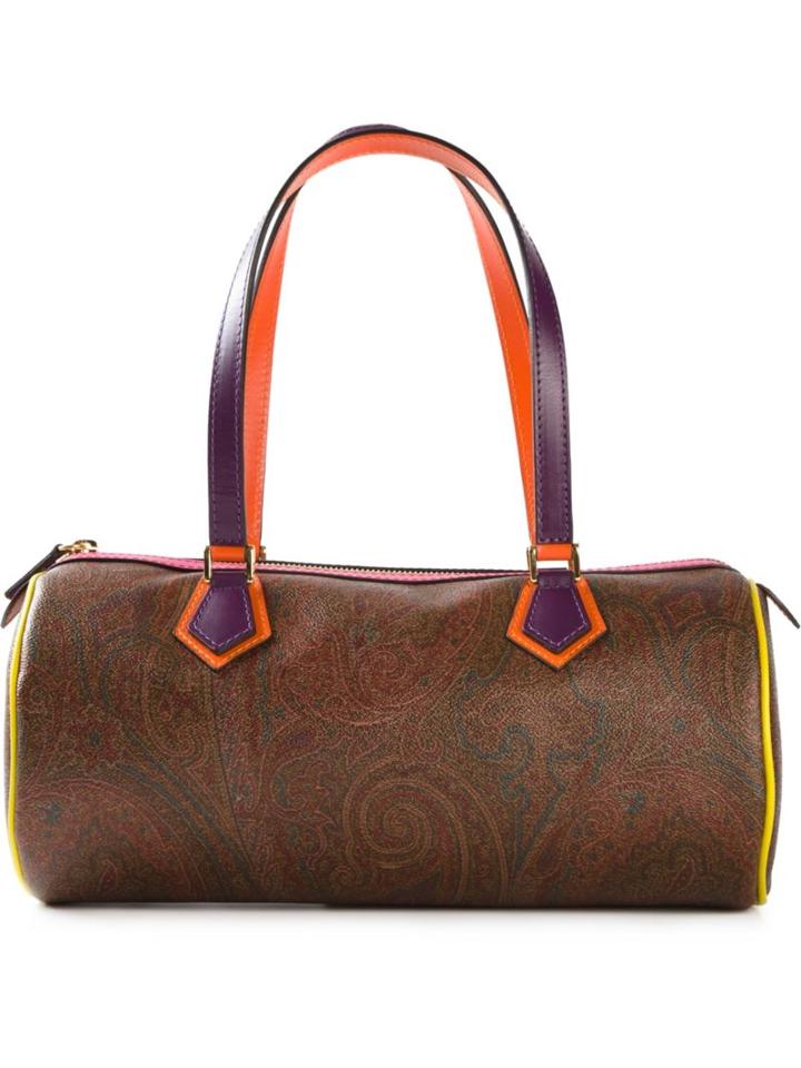 Etro Floral Paisley Barrel Tote