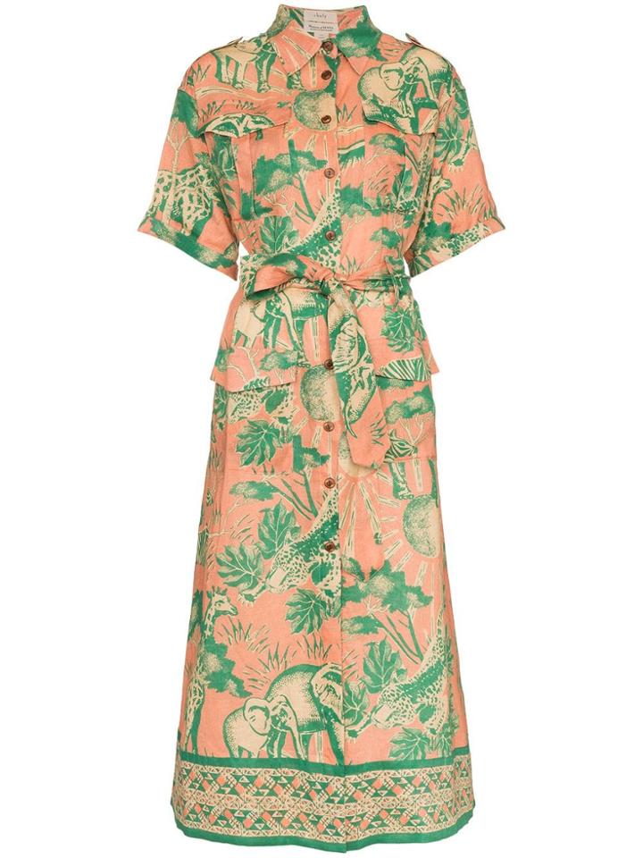 Chufy Safari Linen Shirt Dress - Pink & Purple