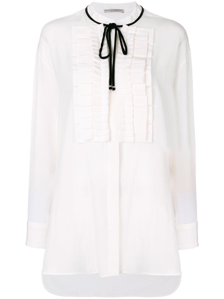 Ermanno Scervino Tie Neck Bib Blouse - White