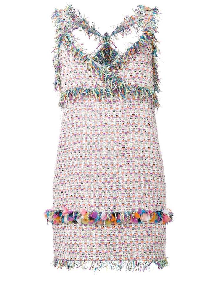 Msgm Tweed Short Dress, Women's, Size: 46, Cotton/linen/flax/acrylic/polyester