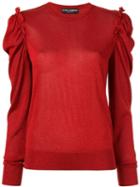 Dolce & Gabbana Ruched Sleeve Jumper - Red