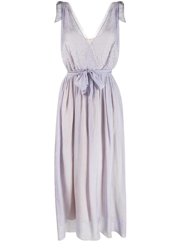 Forte Forte Lace Top Wrap Dress - Purple
