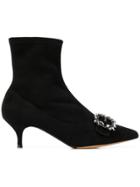 Tabitha Simmons Oscar Embellished Sock Boots - Black