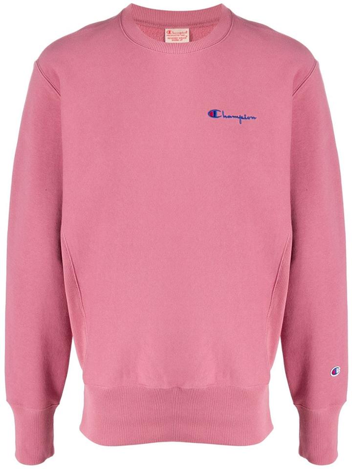 Champion Small Script Crewneck Sweat - Pink