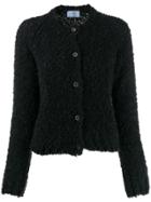 Prada Fuzzy Knit Cardigan - Black