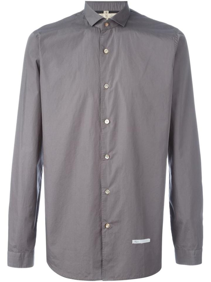 Dnl Classic Shirt, Men's, Size: 42, Grey, Cotton/nylon
