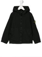 Stone Island Kids Hooded Jacket, Boy's, Size: 10 Yrs, Black