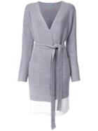 Guild Prime V-neck Belted Cardi-coat, Women's, Size: 36, Grey, Acrylic
