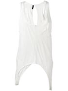 Unravel Project Ribbed Double Layerd Tank, Women's, Size: Medium, White, Cotton