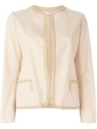 Yohji Yamamoto Pre-owned Embroidered Open Front Jacket - Neutrals