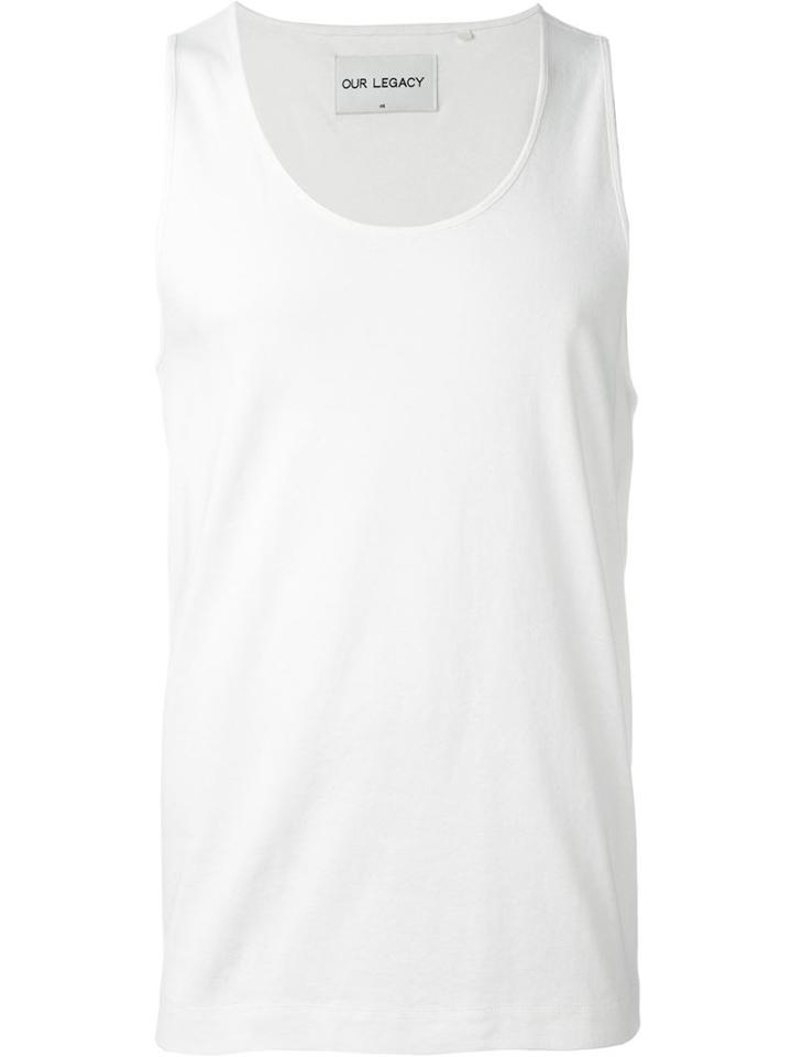 Our Legacy Scoop Neck Vest, Men's, Size: 48, White, Cotton