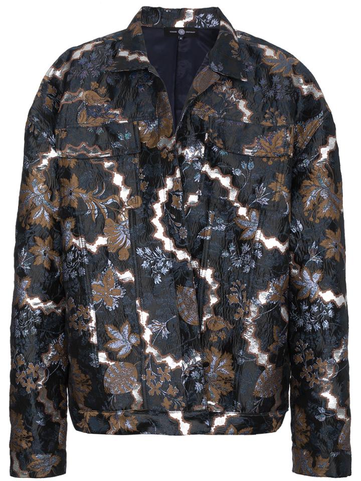 Edward Crutchley Oversized Jacquard Jacket - Black