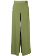 Bianca Spender Crepe Wide Leg Culottes - Green