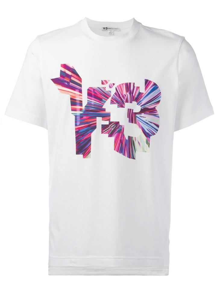 Y-3 - Coloured Logo Print T-shirt - Men - Cotton/spandex/elastane - S, White, Cotton/spandex/elastane