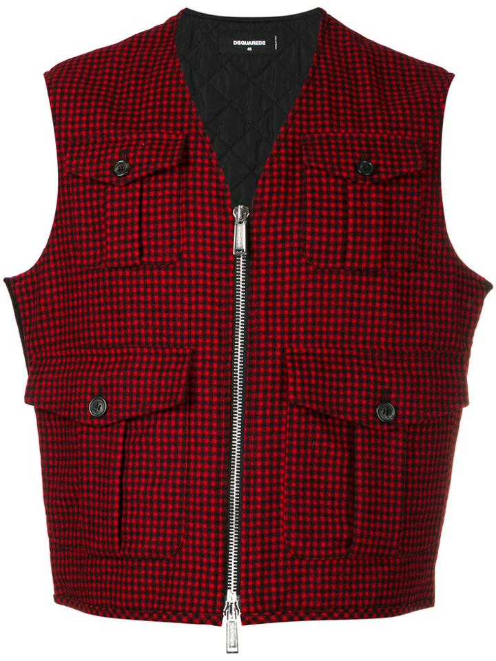 Dsquared2 Checked Vest - Black
